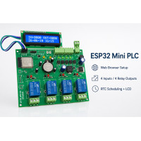 ESP32 Mini PLC – 4 Input / 4 Relay Output WiFi PLC with Web Configuration, LCD & RTC ESP32 Mini PLC – 4 Input / 4 Relay Output WiFi PLC with Web Configuration, LCD & RTC