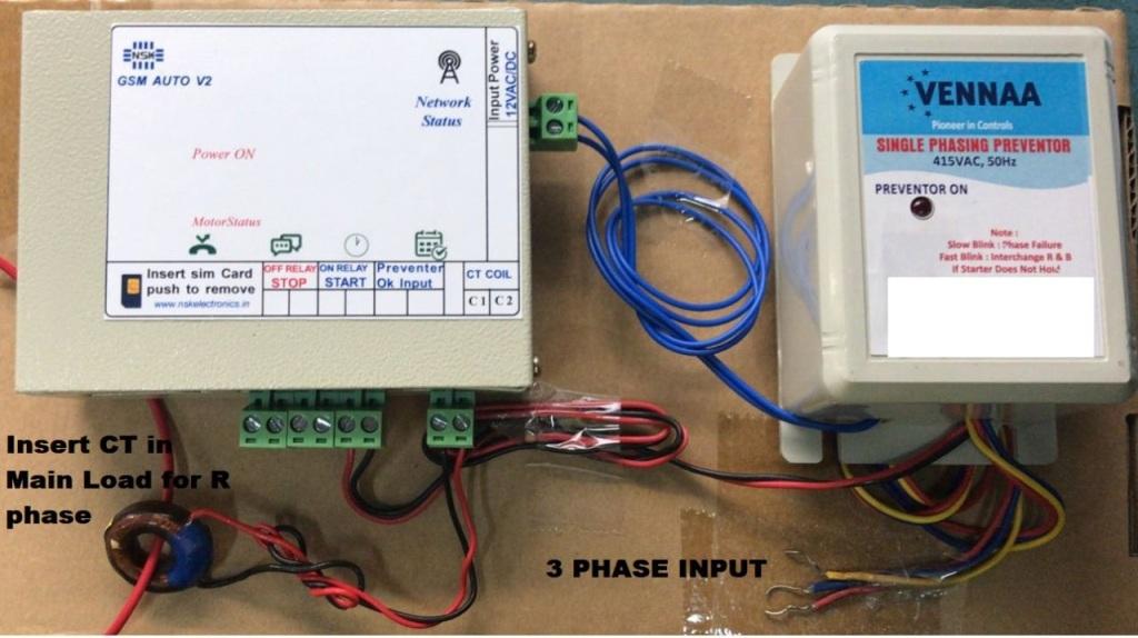GSM MOTOR CONTROL 3 PHASE With CT Coil
